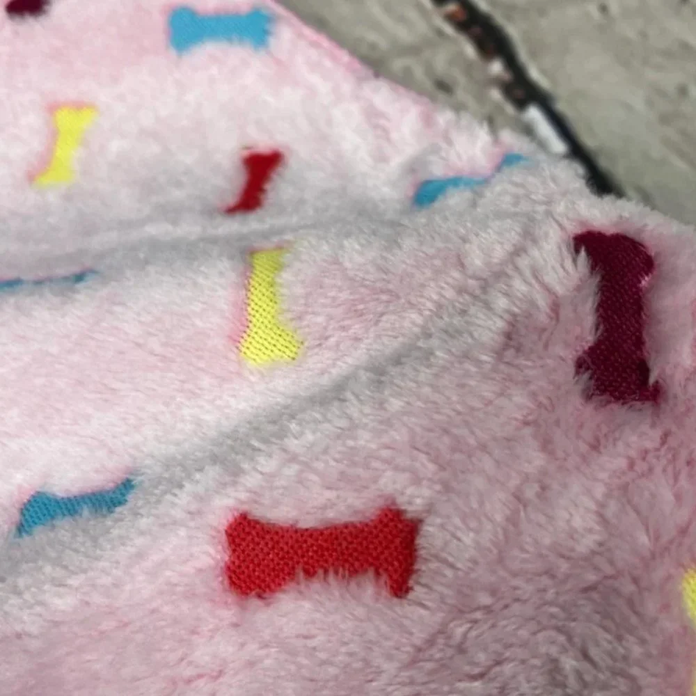 Custom embroidered pet paw blanket